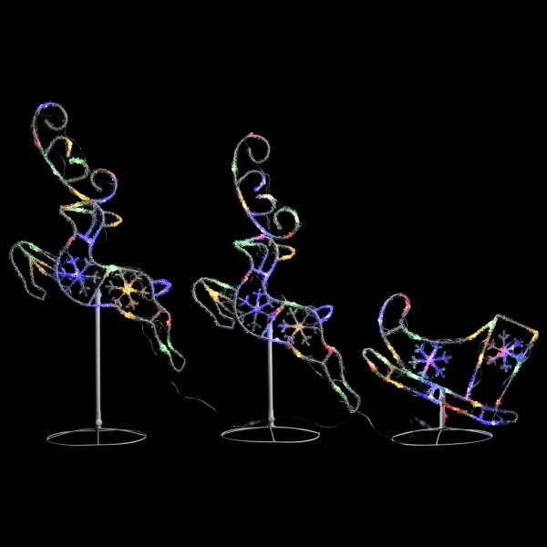 Rena voadora/trenó de Natal 260x21x87cm acrílico colorido M 2