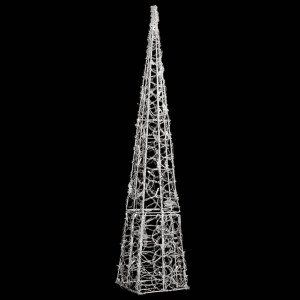 Cone de iluminação decorativo c/ LEDs acrílico 90 cm branco frio H