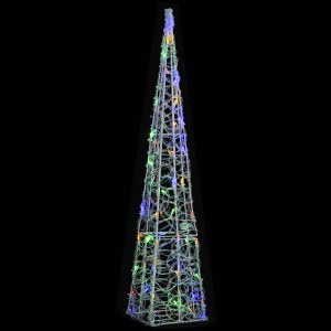 Cone de iluminação decorativo c/ LEDs multicor acrílico 90 cm H