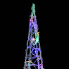 Cone de iluminação decorativo c/ LEDs multicor acrílico 90 cm 4