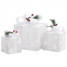 Caixas de presente de Natal decorativas 3 pcs int/ext. branco 4
