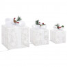 Caixas de presente de Natal decorativas 3 pcs int/ext. branco 5