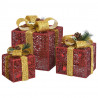 Caixas de presente de Natal decorativas 3 pcs int/ext. vermelho 4