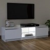 Móvel de TV com luzes LED 120x30x36 cm branco 6