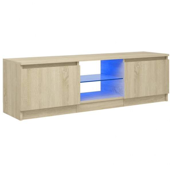 Armario TV con luces LED roble Sonoma 120x30x35.5 cm M 2