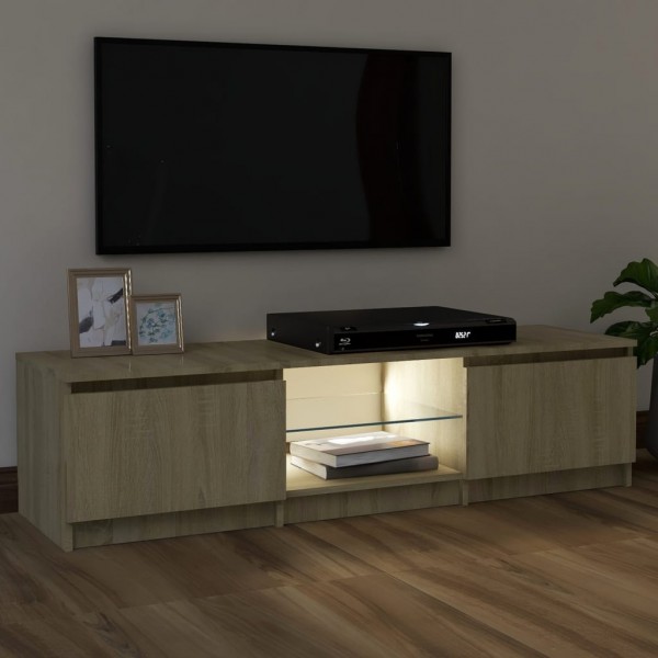Armario TV con luces LED roble Sonoma 120x30x35.5 cm M 5
