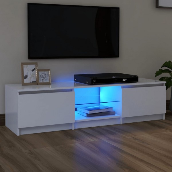 Mueble para TV con luces LED blanco 140x40x35.5 cm D