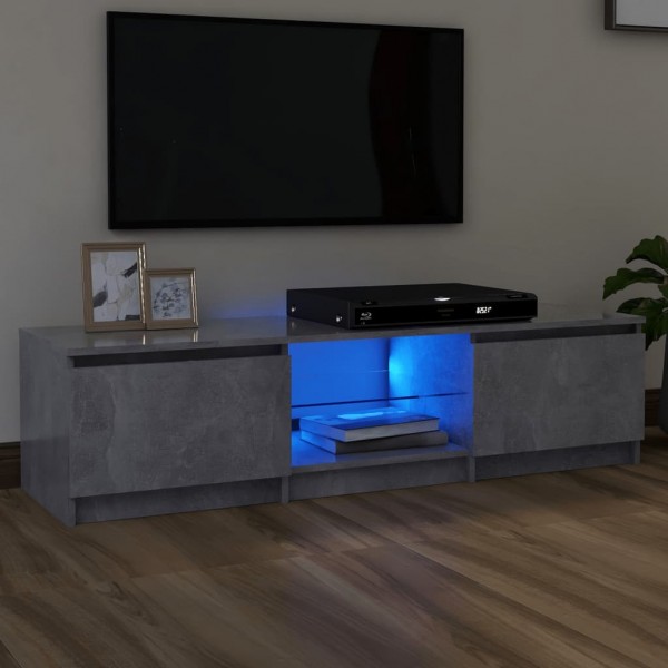 Mueble de TV con luces LED gris hormigón 140x40x35.5 cm M 3