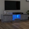Mueble de TV con luces LED gris hormigón 140x40x35.5 cm 3