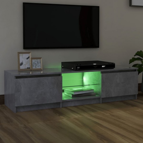 Mueble de TV con luces LED gris hormigón 140x40x35.5 cm M 4