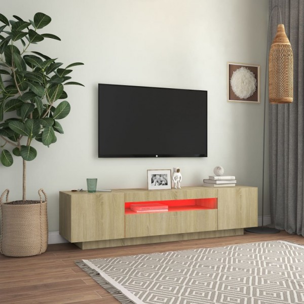 Móvel de TV com luzes LED 160x35x40 cm carvalho sonoma M 5