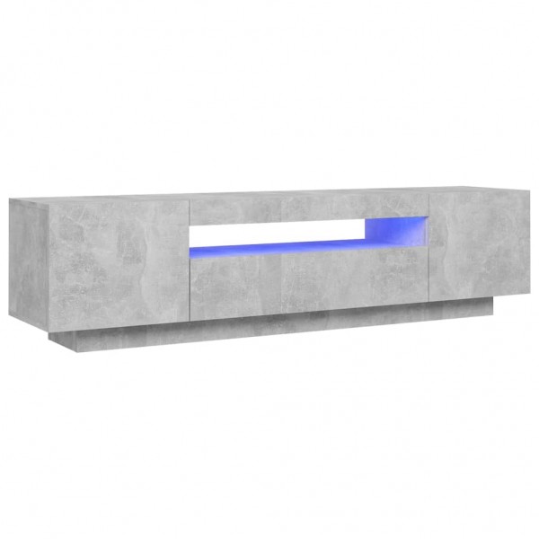 Mueble de TV con luces LED gris hormigón 160x35x40 cm M 2