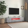 Mueble de TV con luces LED gris hormigón 160x35x40 cm 3