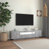Mueble de TV con luces LED gris hormigón 160x35x40 cm 4