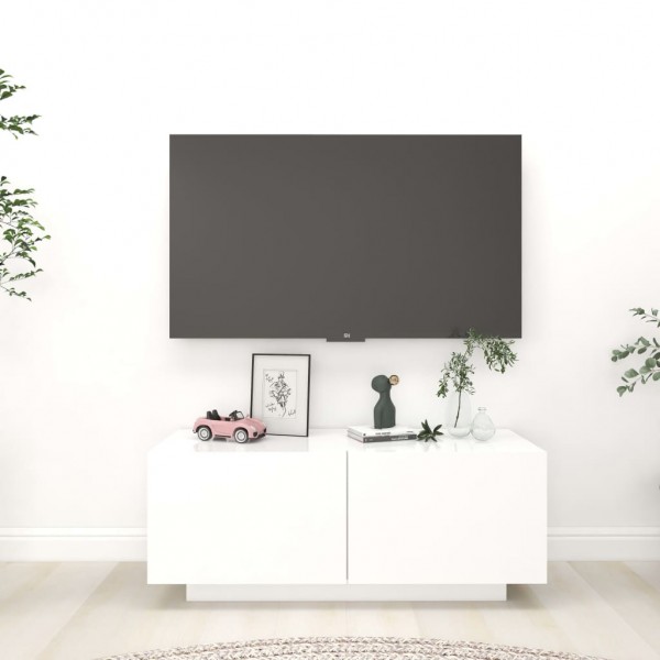 Mueble para TV madera contrachapada blanco 100x35x40 cm D