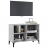 Mueble de TV con patas metal gris hormigón 69.5x30x50 cm 3