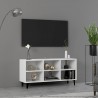 Mueble de TV con patas de metal blanco 103.5x30x50 cm 1