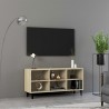 Mueble de TV con patas metal color roble Sonoma 103.5x30x50 cm 1