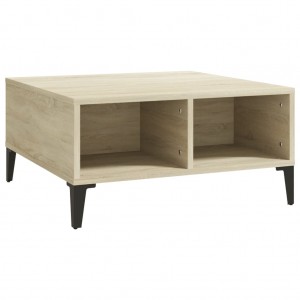 Mesa de centro madera contrachapada roble Sonoma 60x60x30 cm H