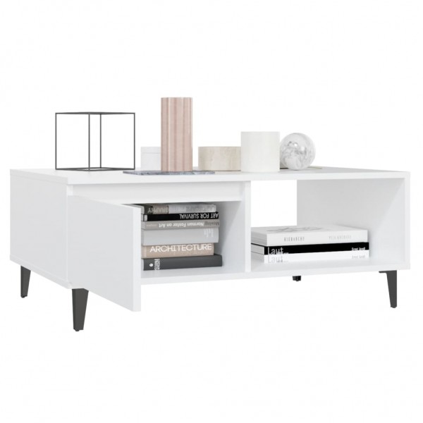 Mesa de centro 90x60x35 cm contraplacado branco M 4