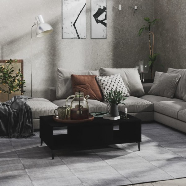 Mesa de centro madera contrachapada negro 103.5x60x35 cm D