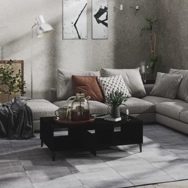 Mesa de centro madera contrachapada negro 103.5x60x35 cm M 3