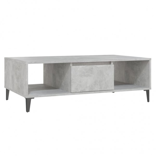 Mesa centro madera contrachapada gris hormigón 103.5x60x35 cm M 2