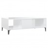 Mesa de centro madera contrachapada blanco brillo 103.5x60x35cm 2