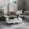 Mesa de centro derivados de madeira branco brilhante 3