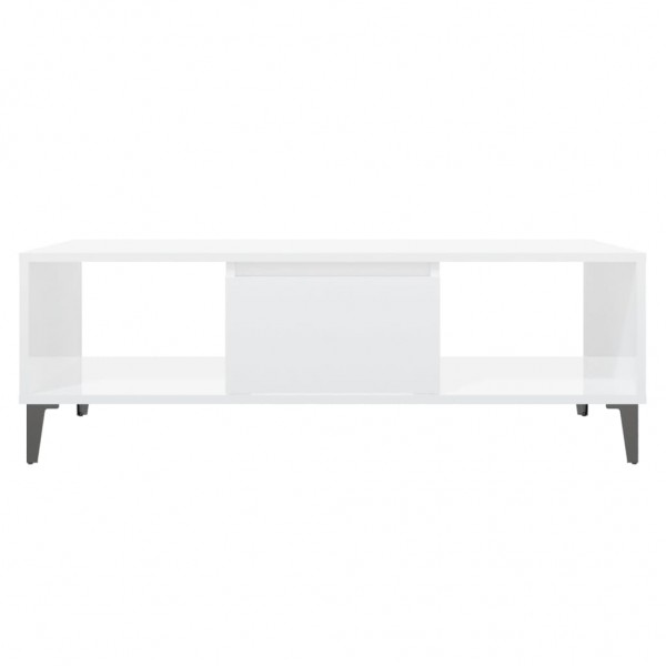Mesa de centro derivados de madeira branco brilhante M 5