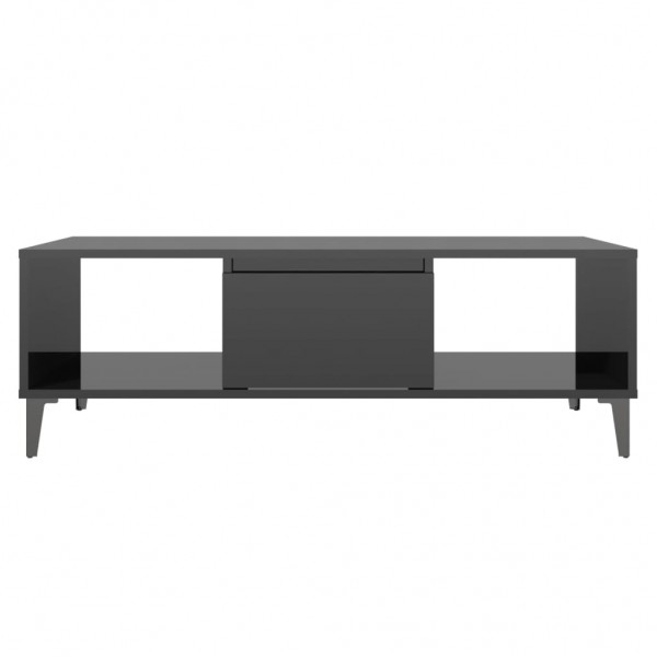 Mesa de centro madera contrachapada negro brillo 103.5x60x35cm M 5