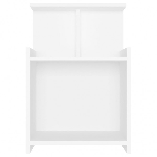 Mesita de noche madera contrachapada blanco 40x35x60 cm M 4