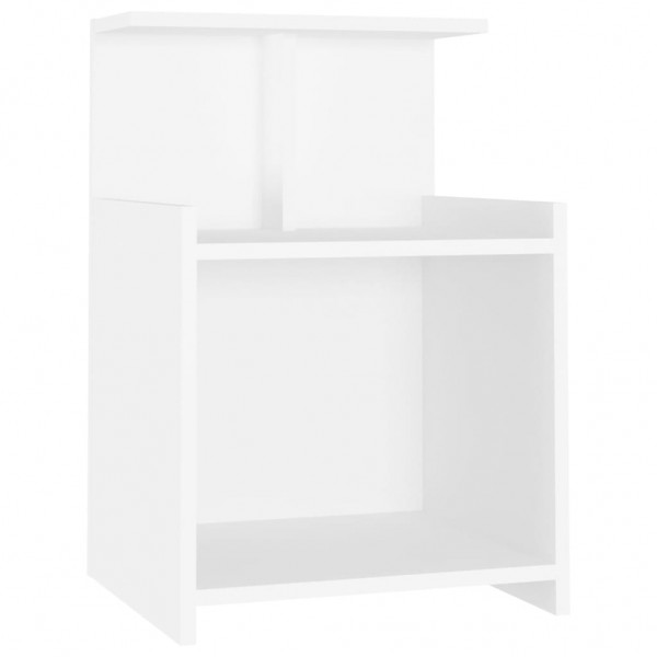 Mesitas de noche 2 uds madera contrachapada blanco 40x35x60 cm M 4