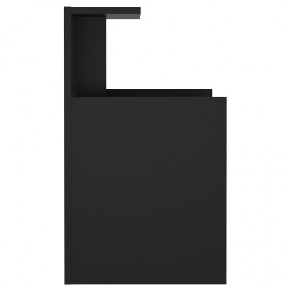 Mesita de noche madera contrachapada negro 40x35x60 cm M 5