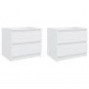 Mesas de cabeceira 2 pcs derivados de madeira branco 1