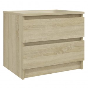 Mesita de noche madera contrachapada roble Sonoma 50x39x43.5 cm H