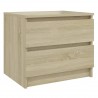 Mesita de noche madera contrachapada roble Sonoma 50x39x43.5 cm 2