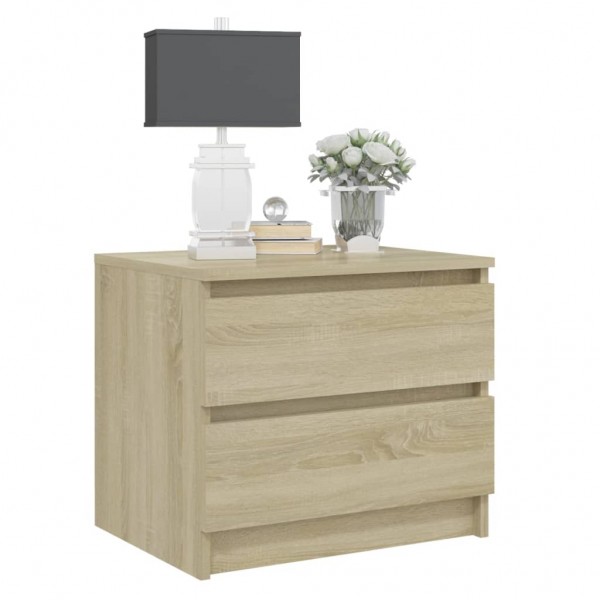 Mesita de noche madera contrachapada roble Sonoma 50x39x43.5 cm M 3