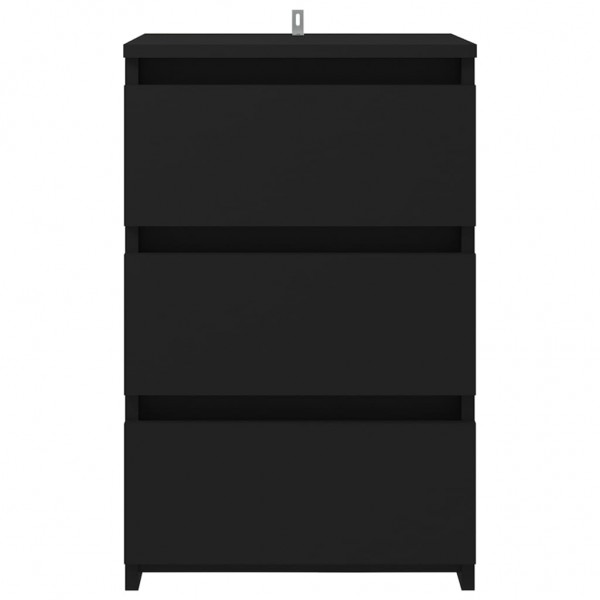 Mesitas de noche de aglomerado negro 2 uds 40x35x62.5 cm M 4