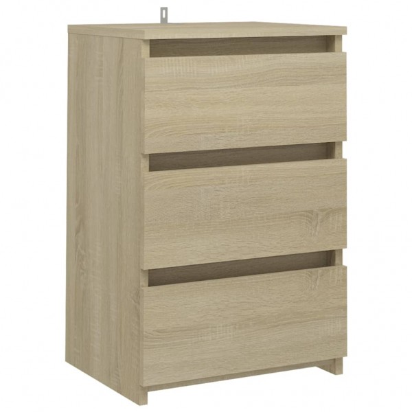 Mesitas de noche 2 uds contrachapada roble Sonoma 40x35x62.5cm M 3