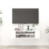 Mueble de TV colgante madera contrachapada blanco 100x30x26.5cm 1