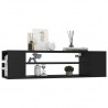 Mueble de TV colgante madera contrachapada negro 100x30x26.5 cm 3