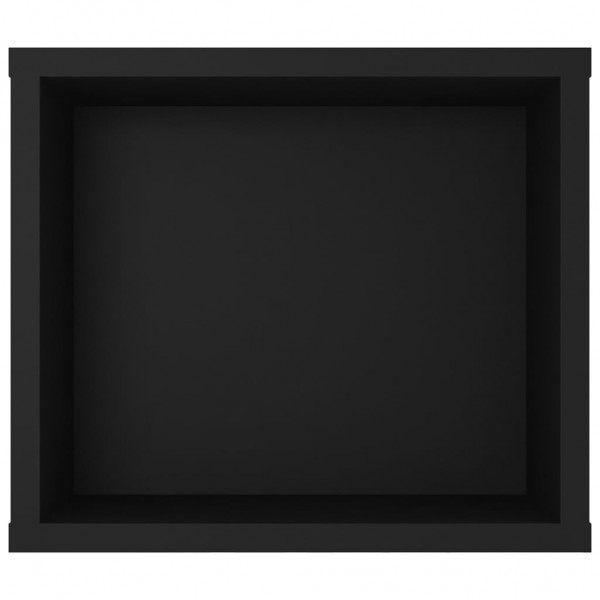 Mueble de TV colgante madera contrachapada negro 100x30x26.5 cm M 5