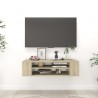 Mueble de TV colgante contrachapada roble Sonoma 100x30x26.5 cm 1