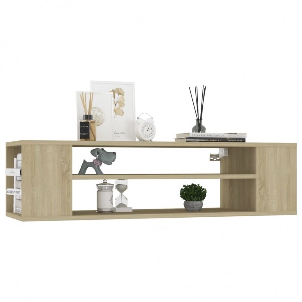 Mueble de TV colgante contrachapada roble Sonoma 100x30x26.5 cm M 3