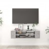 Mueble de TV colgante contrachapada gris hormigón 100x30x26.5cm 1