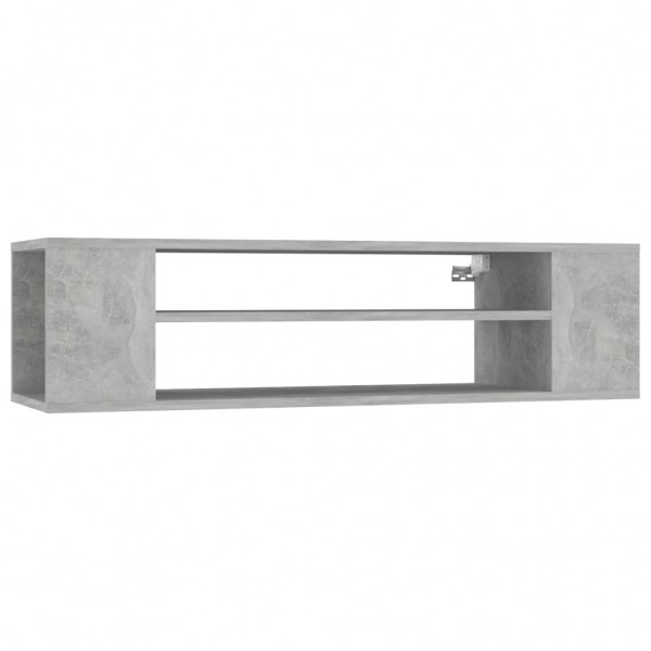 Mueble de TV colgante contrachapada gris hormigón 100x30x26.5cm M 2