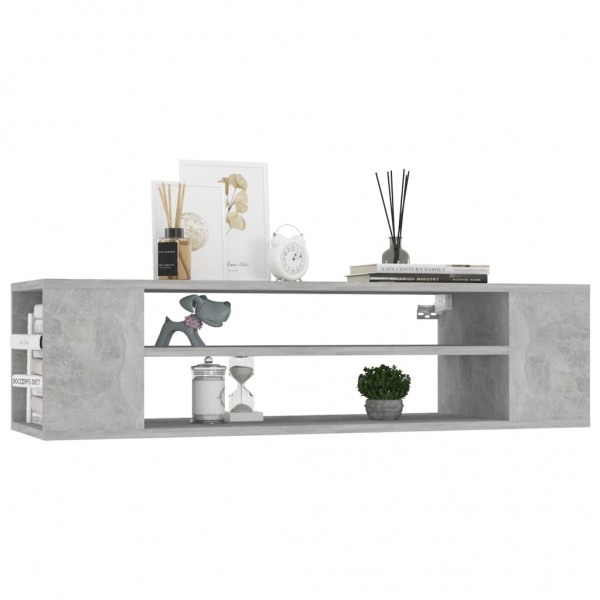 Mueble de TV colgante contrachapada gris hormigón 100x30x26.5cm M 3