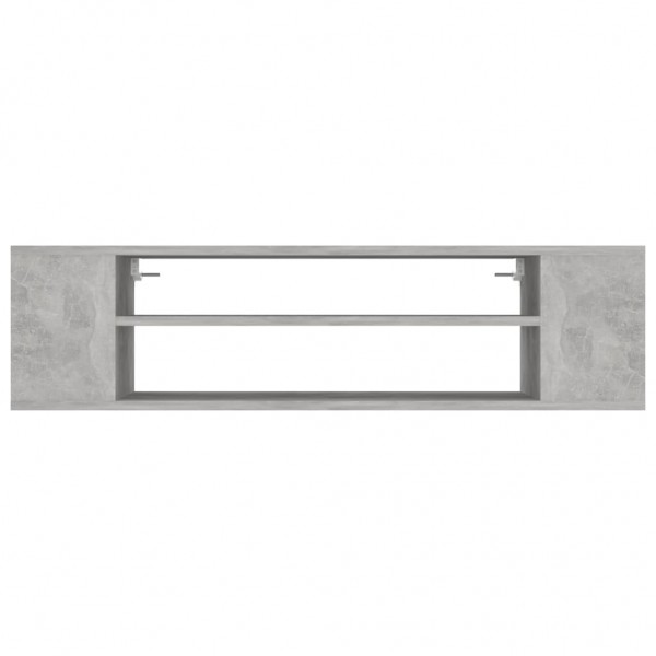 Mueble de TV colgante contrachapada gris hormigón 100x30x26.5cm M 4