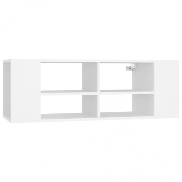 Mueble de pared para TV madera contrachapada blanco 102x35x35cm M 2